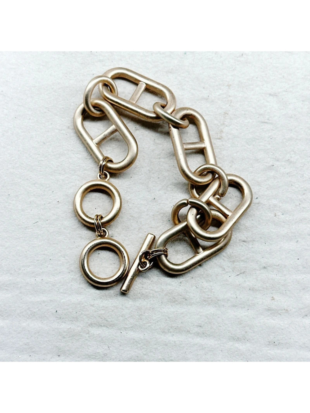 4704gc. Matte Goldtone Bracelet